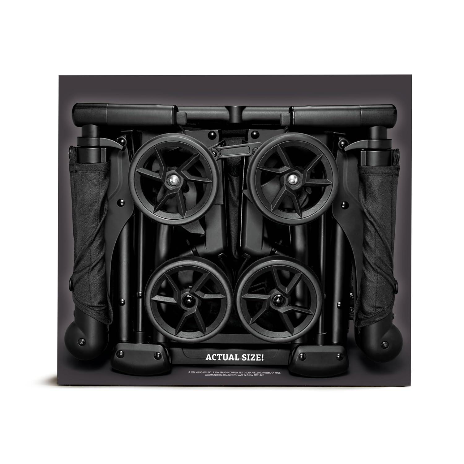 Munchkin Night Owl™ Folding Ultra Compact Travel Baby & Toddler Stroller with Lights, Black, Unisex