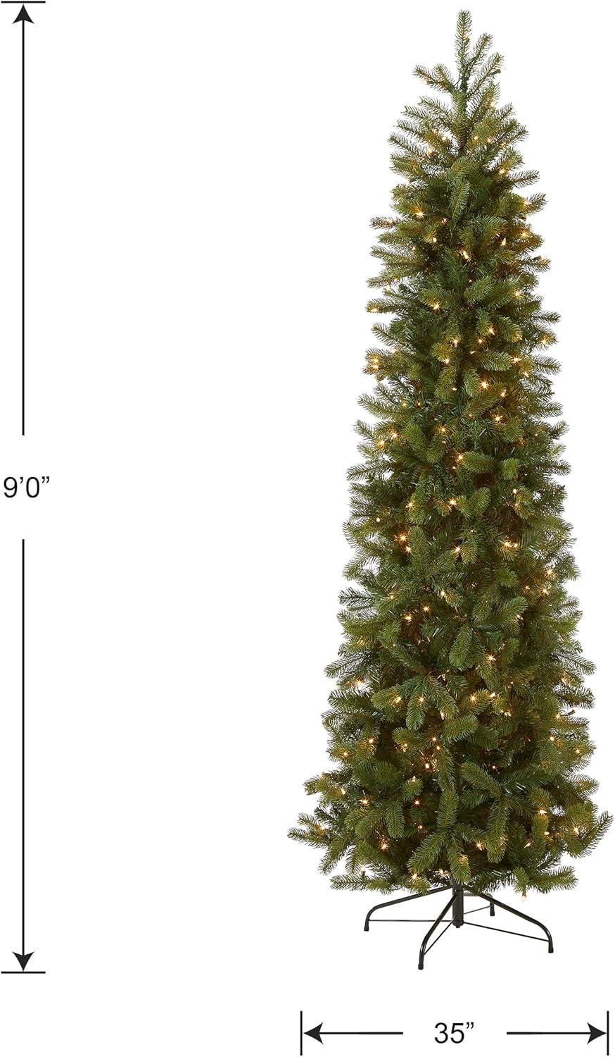 Prelit Slim Feel Real Downswept Douglas Fir Artificial Christmas Tree Clear Lights - National Tree Company