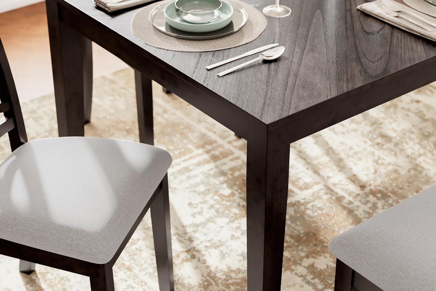 Ashley Furniture Langwest Brown Dining Table and 4 Chairs and Bench - Set of 6
