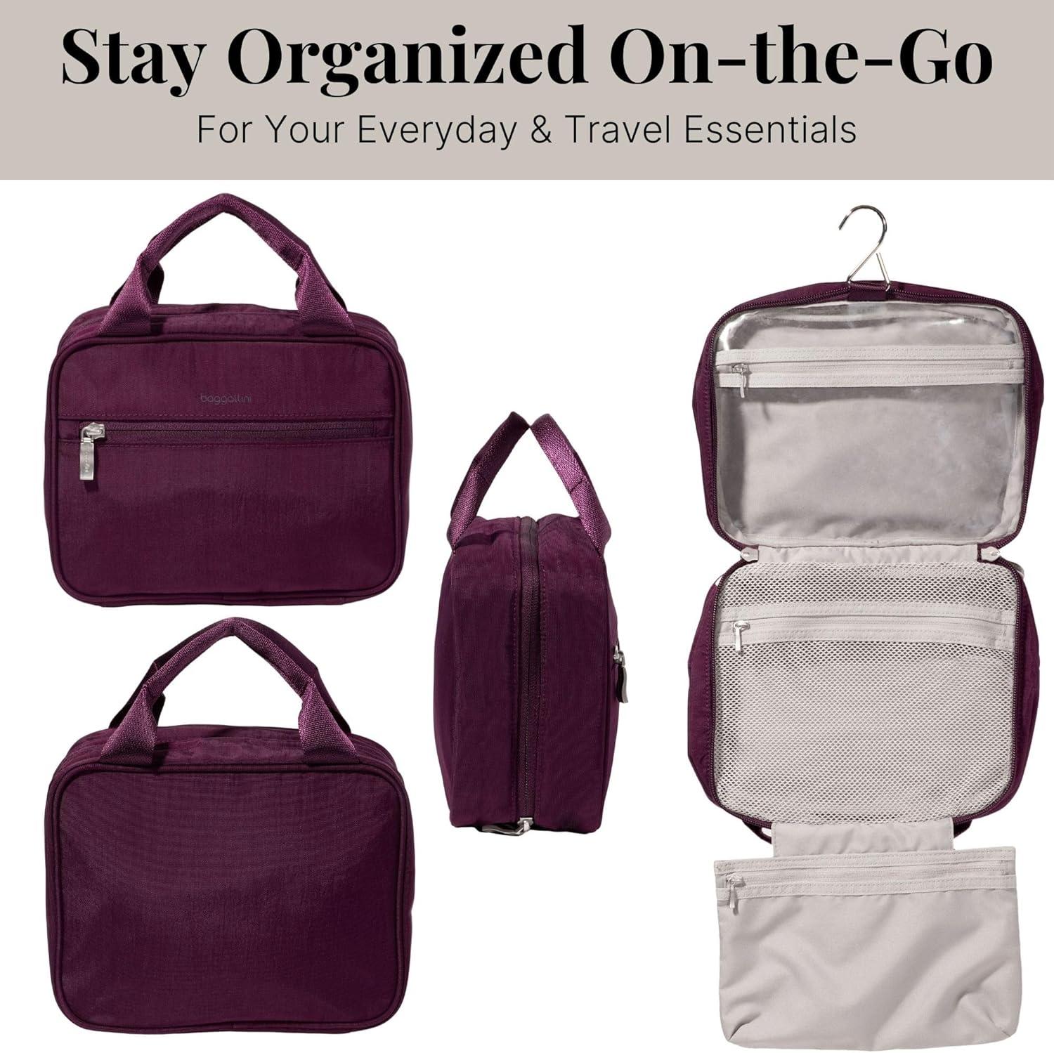 baggallini Hanging Travel Toiletry Kit - MULBERRY