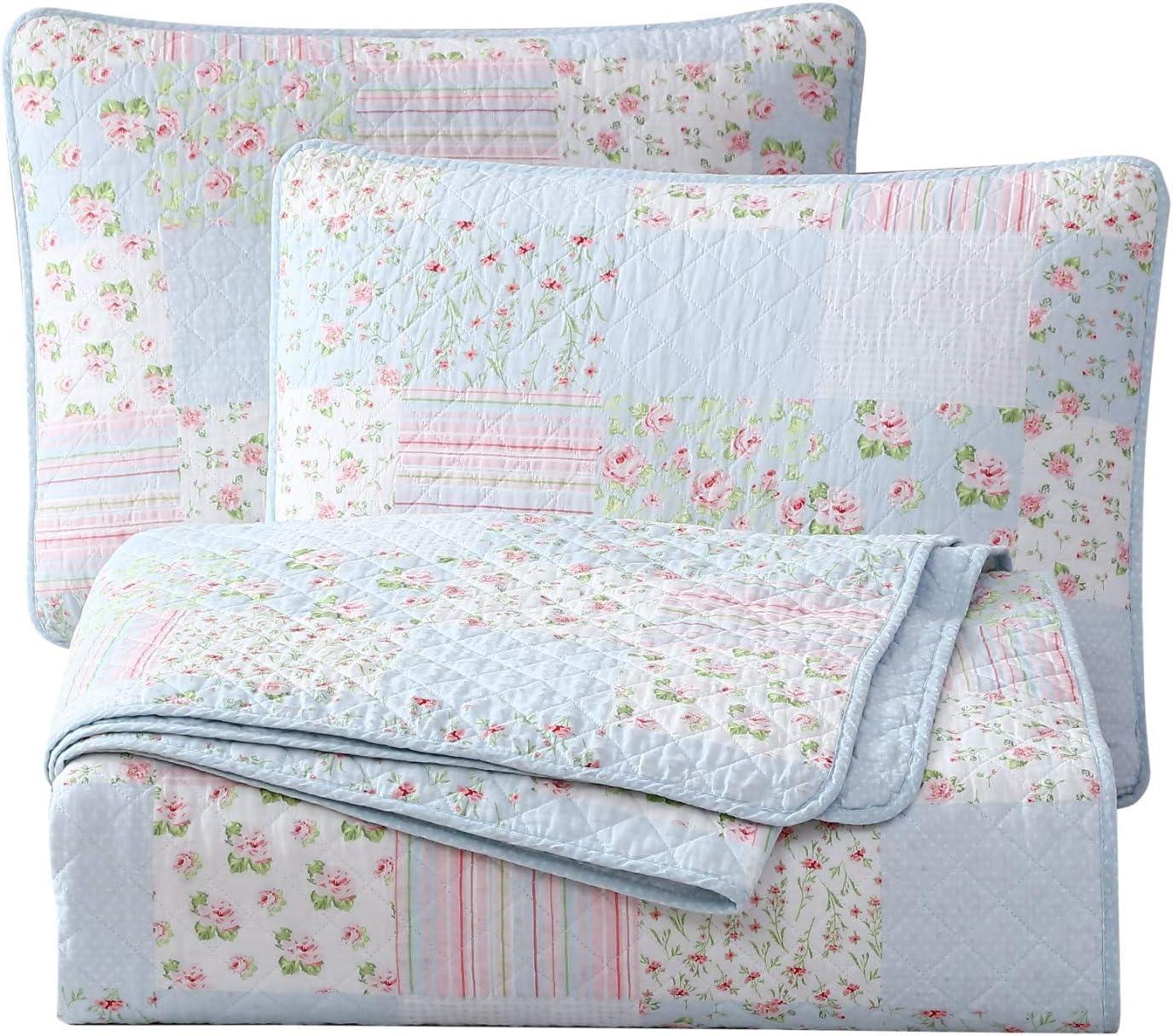 Chezmoi Collection Holly Cotton Patchwork Quilt Set