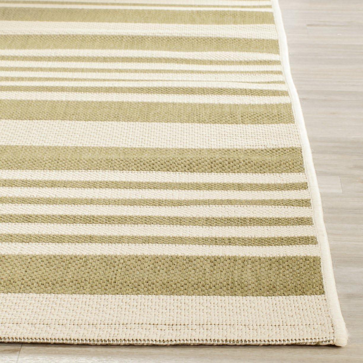 Courtyard CY6062 Power Loomed Indoor/Outdoor Accent Rug - Green/Beige - 2'x3'7" - Safavieh.