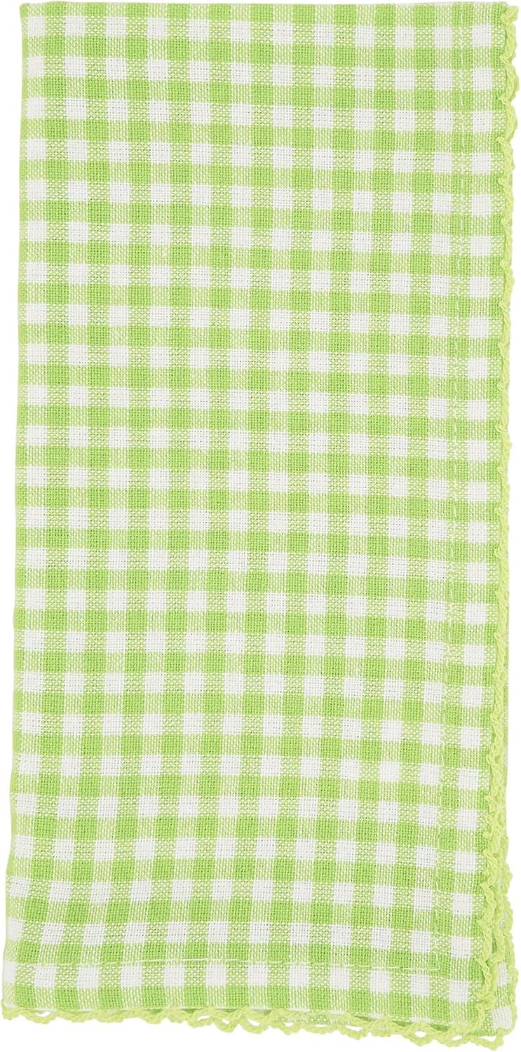 Saro Lifestyle Table Napkins With Gingham Design, Green, (Set of 4 pcs)