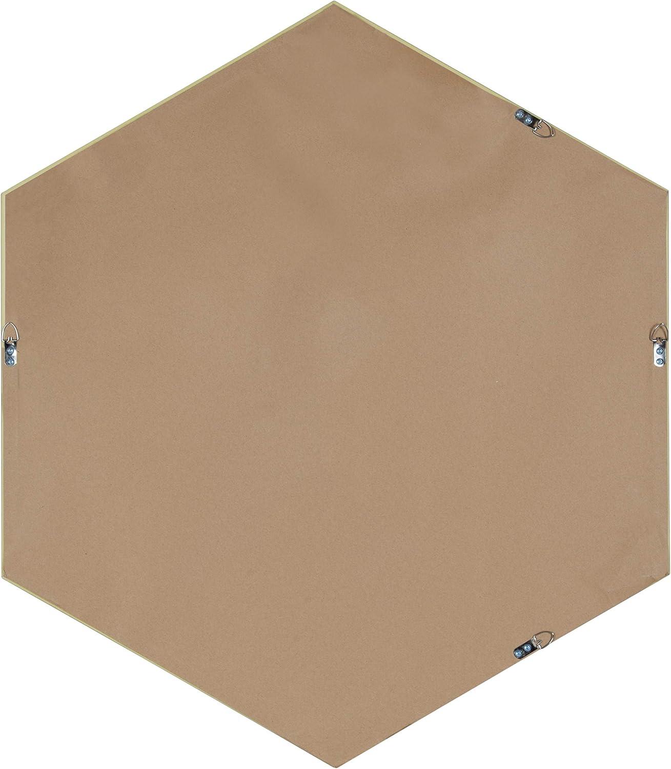 30.75" x 34.75" Rhodes 6 Sided Hexagon Wall Mirror Walnut Brown - Kate and Laurel: Modern, No Assembly, Wall Mount