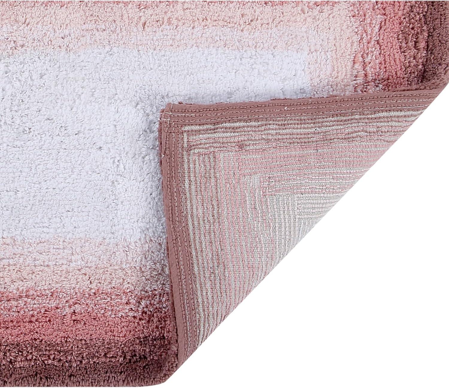 30" Round Torrent Collection 100% Cotton Bath Rug Rose - Better Trends: Machine Washable, Tufted, Ombre Design, Spray Latex Backing