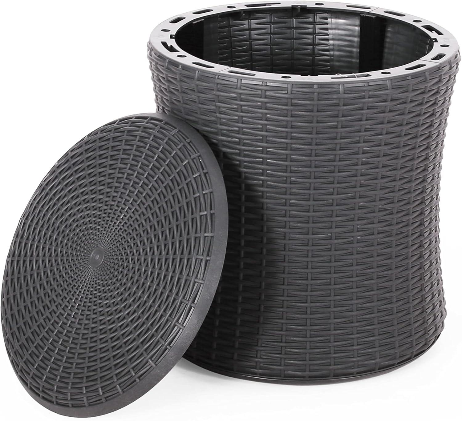 Olivo Patio Faux Wicker Patio Table - Dark Gray - Christopher Knight Home