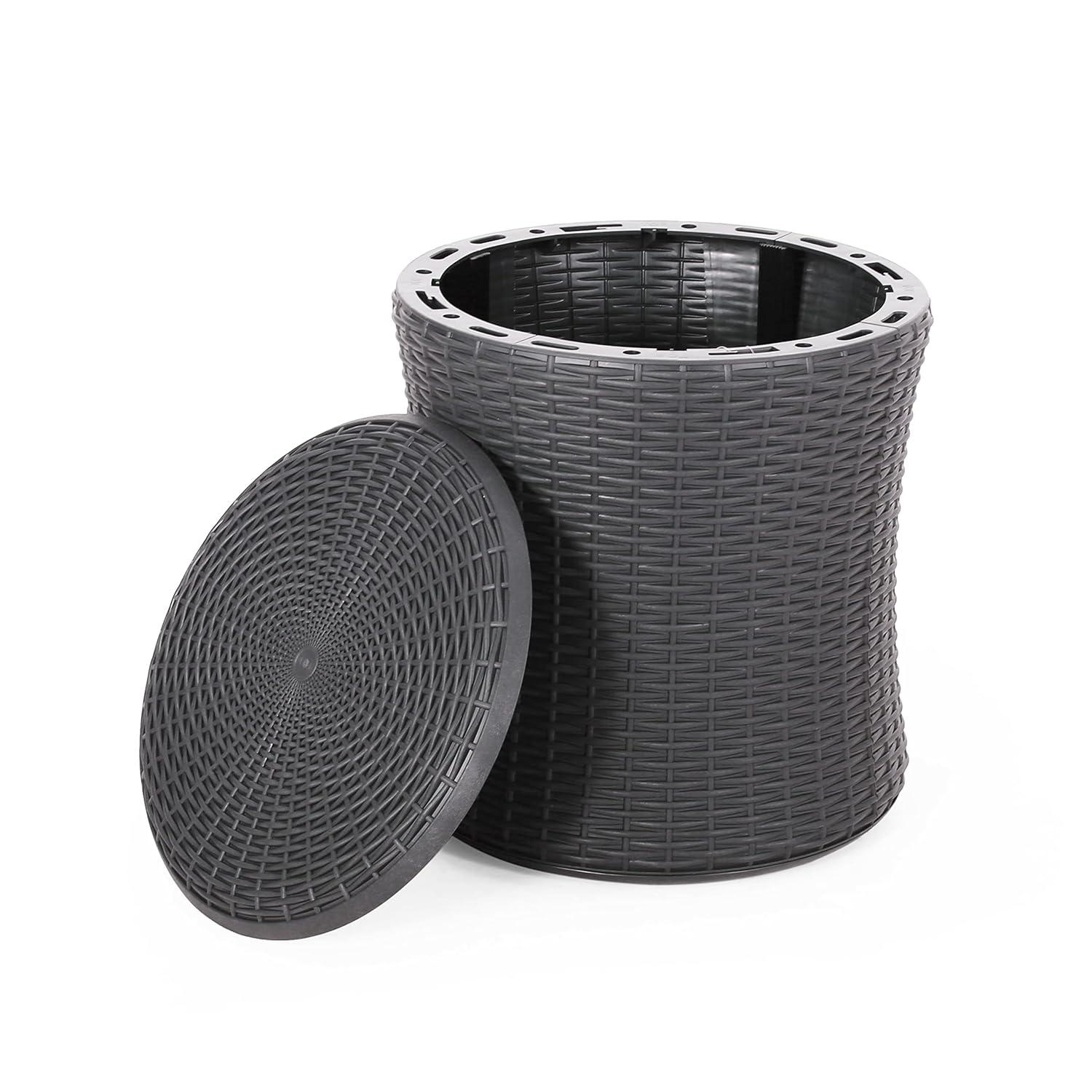 Olivo Patio Faux Wicker Patio Table - Dark Gray - Christopher Knight Home