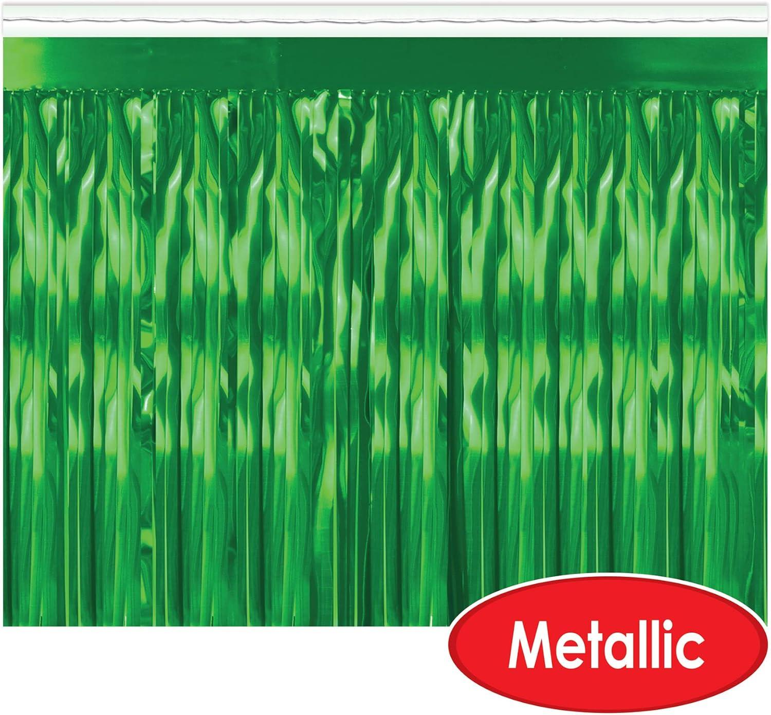 Beistle Pancarta de Cortina con Flecos de Plástico Metálico Verde para Flotadores de Desfile Feliz Día de San Patricio Decoraciones de Mardi Gras Cortina de Oropel Accesorios para Cabina de Fotos Telón de Fondo Suministros para Fiesta de Cumpleaños