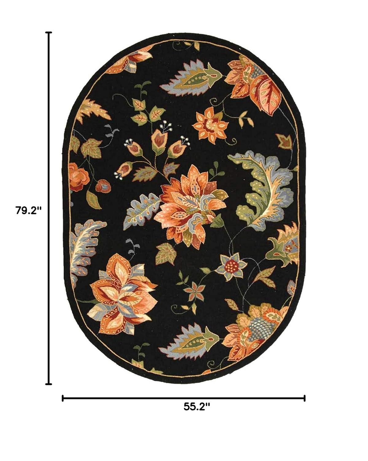 Chelsea HK306 Handmade Area Rug - 4'6"x6'6" Oval - Black - Safavieh