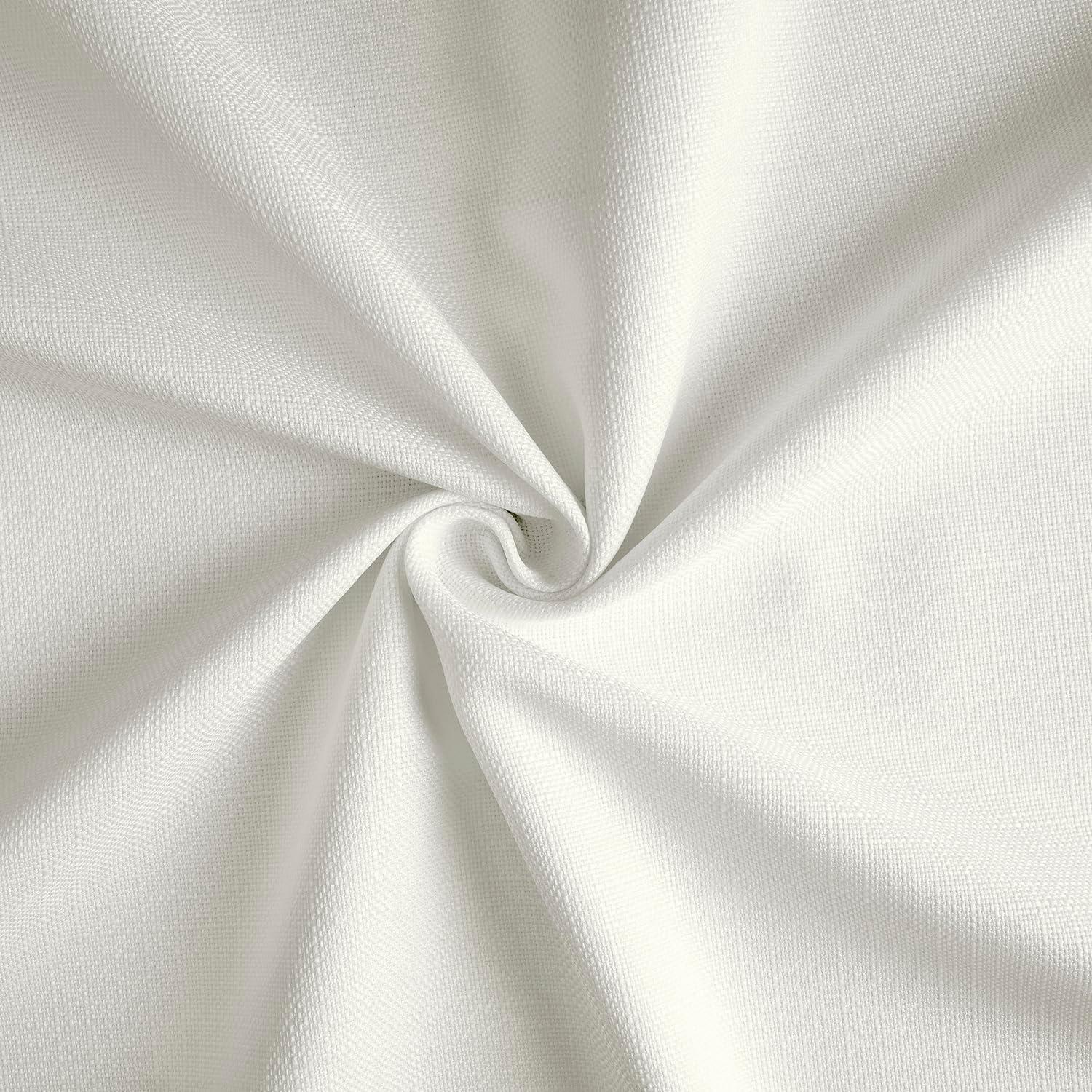 HPD Half Price Drapes Magnolia Off White Italian Faux Linen Room Darkening Curtains with Rod Pocket - 1 Panel - Window Curtains for Living Room & Curtains for Bedroom, 50W X 84L