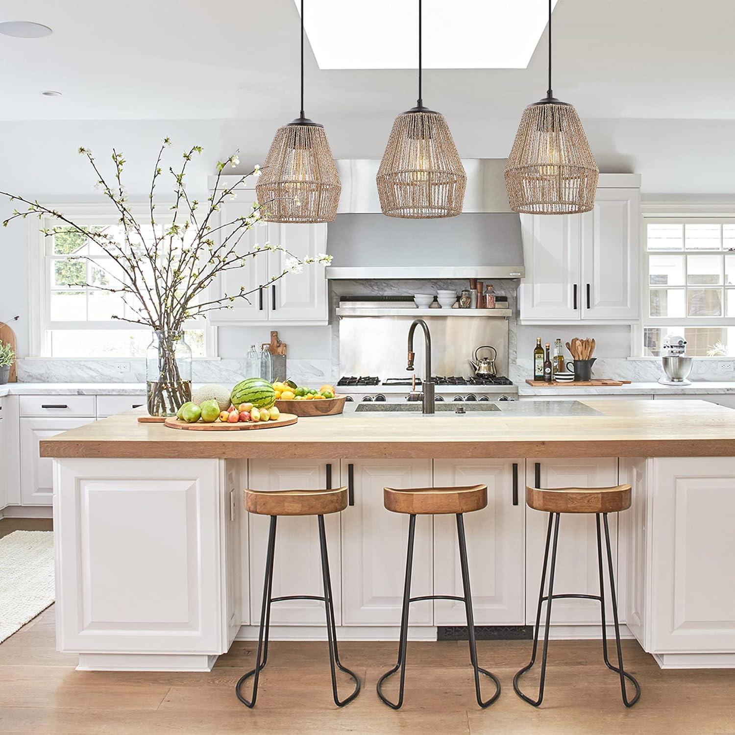 Jonathan Y Ibiza Island Seagrassmetal Bohemian Coastal Led Pendant