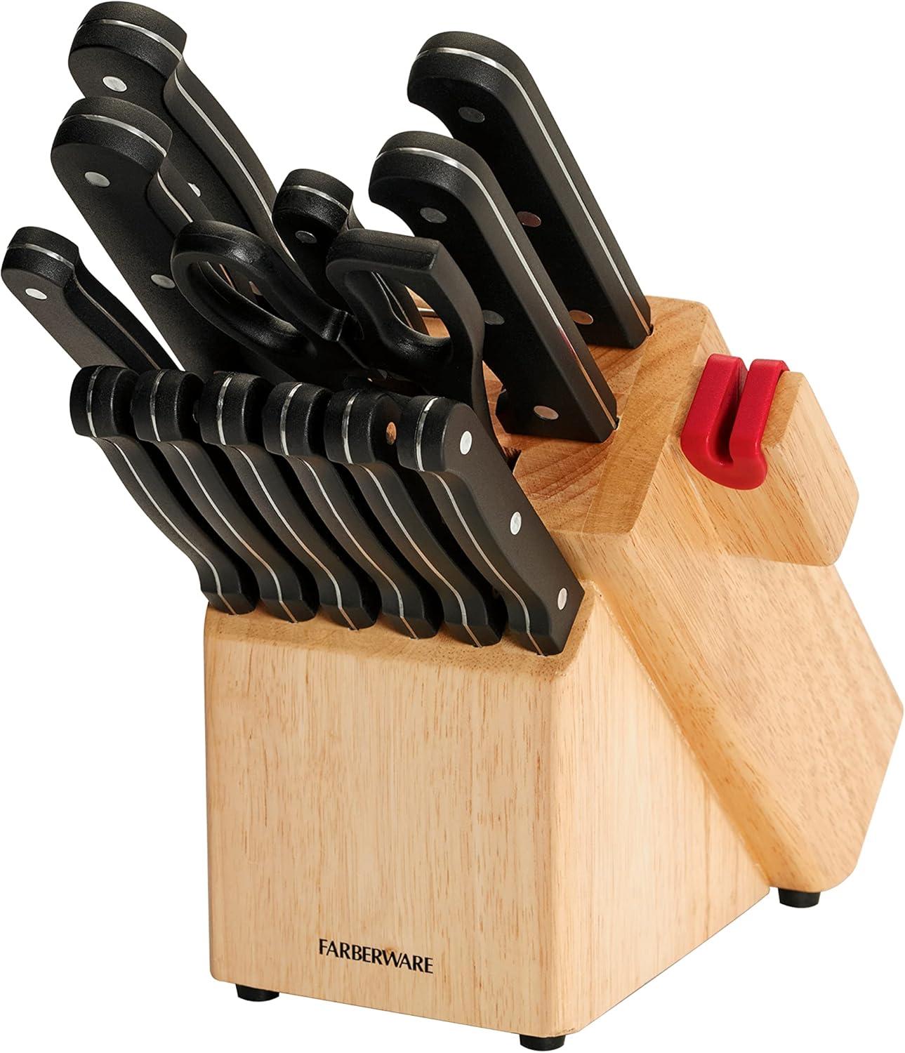 Farberware 14-Piece High-Carbon Stainless Steel Knife Block Set