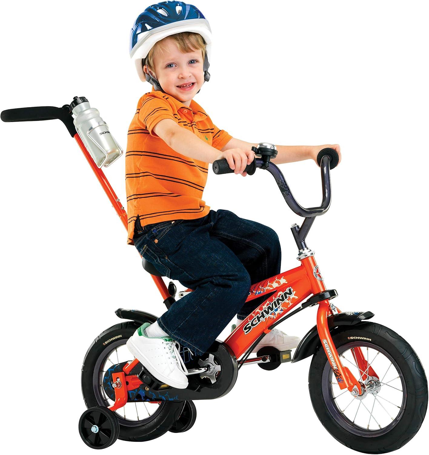 12" Schwinn Orange Grit Boys' Bike with Removable Push Handle