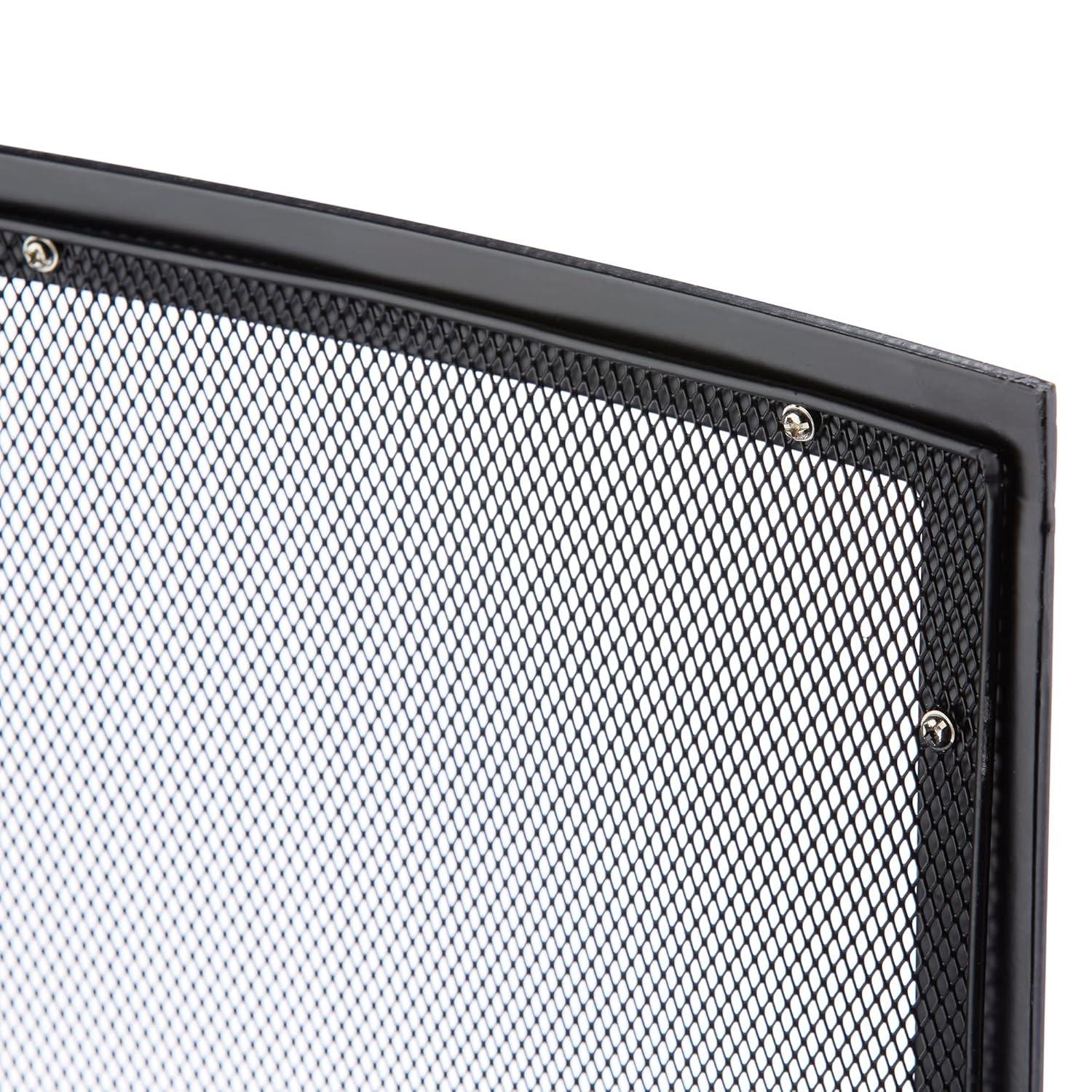 UniFlame Single Panel Curved Black Wrought Iron Screen