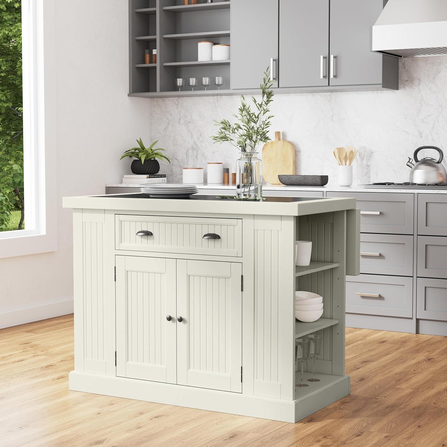 Nantucket Kitchen Island Off White - Homestyles