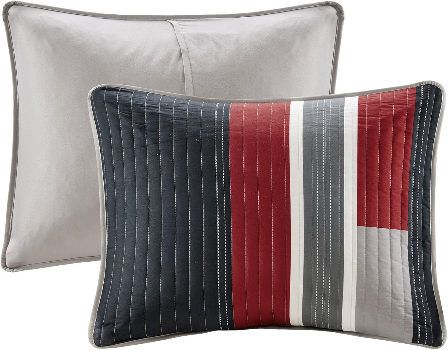 Comfort Spaces Pierre Mini Quilt Set, Twin/Twin XL, Black/Red