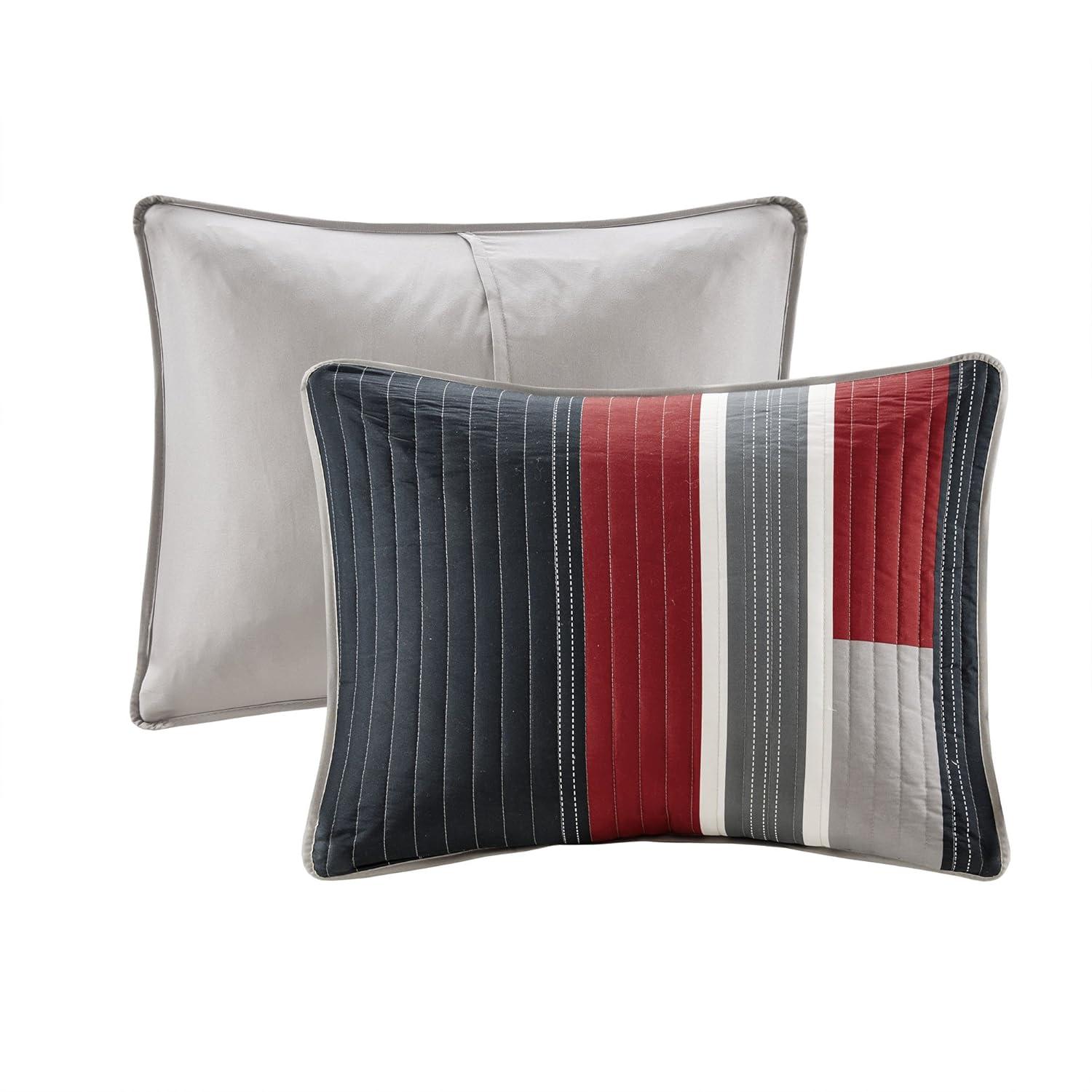 Comfort Spaces Pierre Mini Quilt Set, Twin/Twin XL, Black/Red