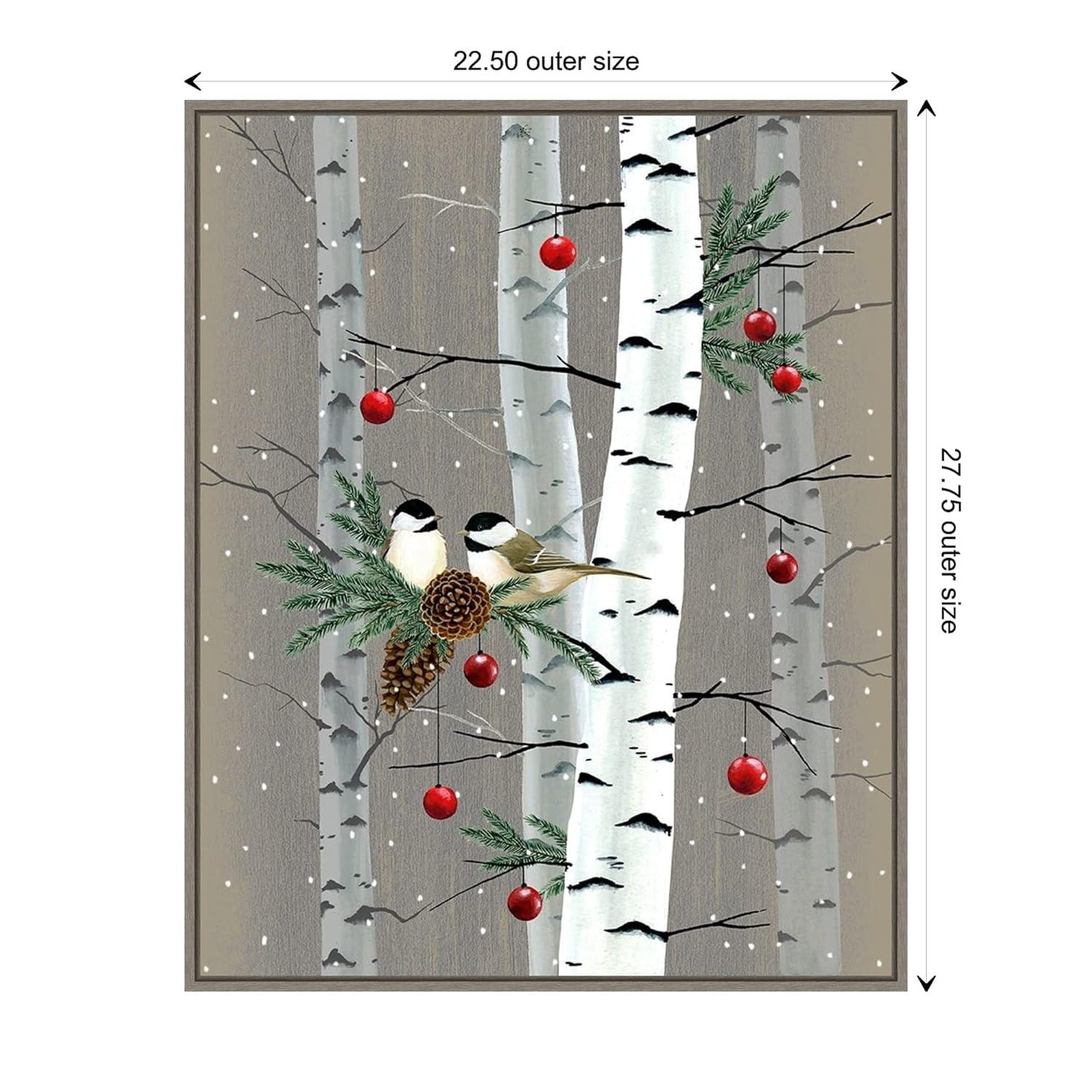 Grace Popp Birch Birds II Framed Canvas Wall Art in Greywash