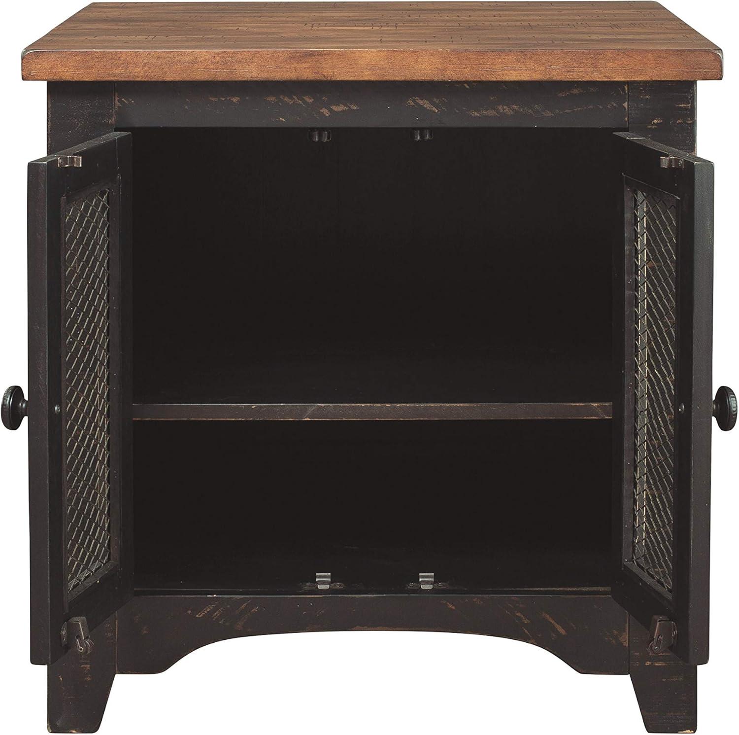 Signature Design By Ashley Valebeck Casual Rectangular End Table Black/Brown