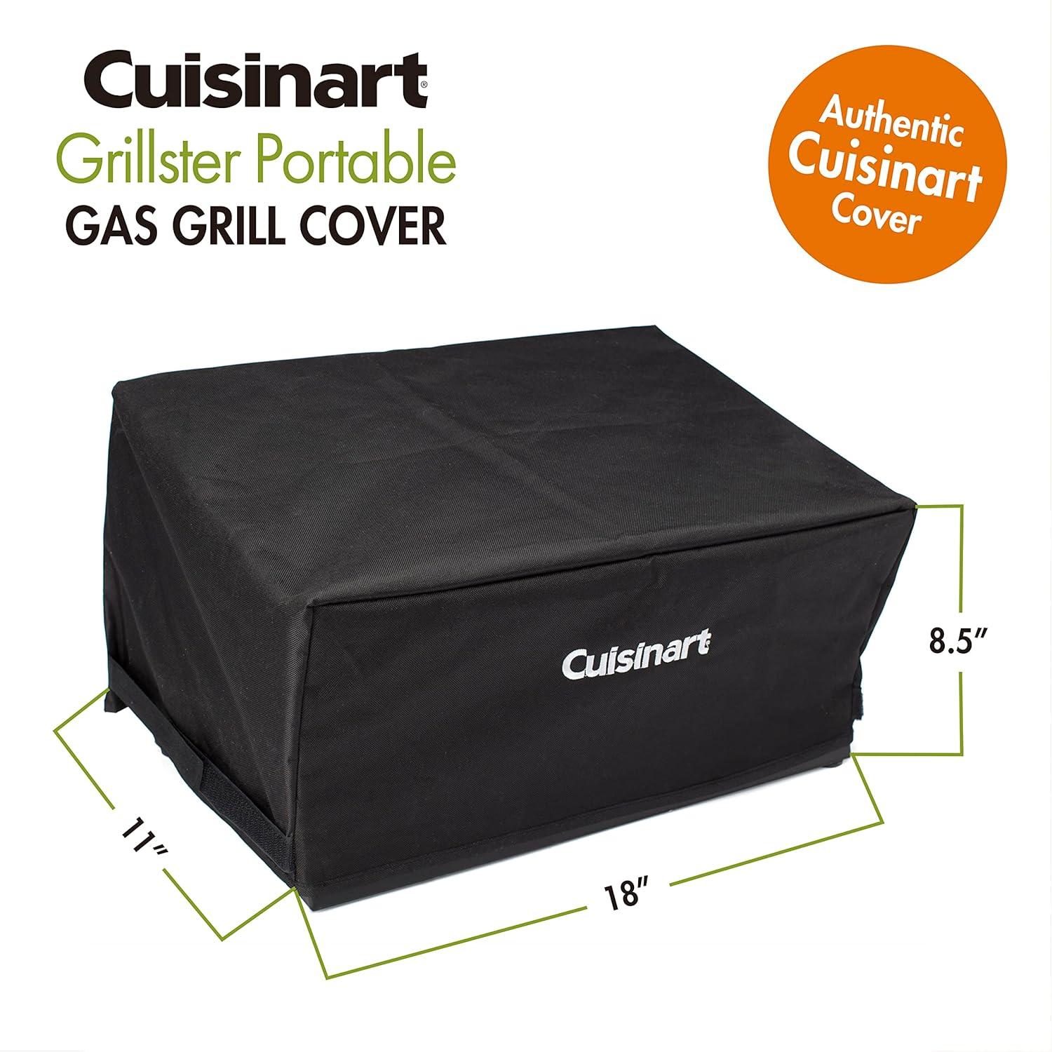 Black Water-Resistant Portable Grill Cover with Velcro Straps