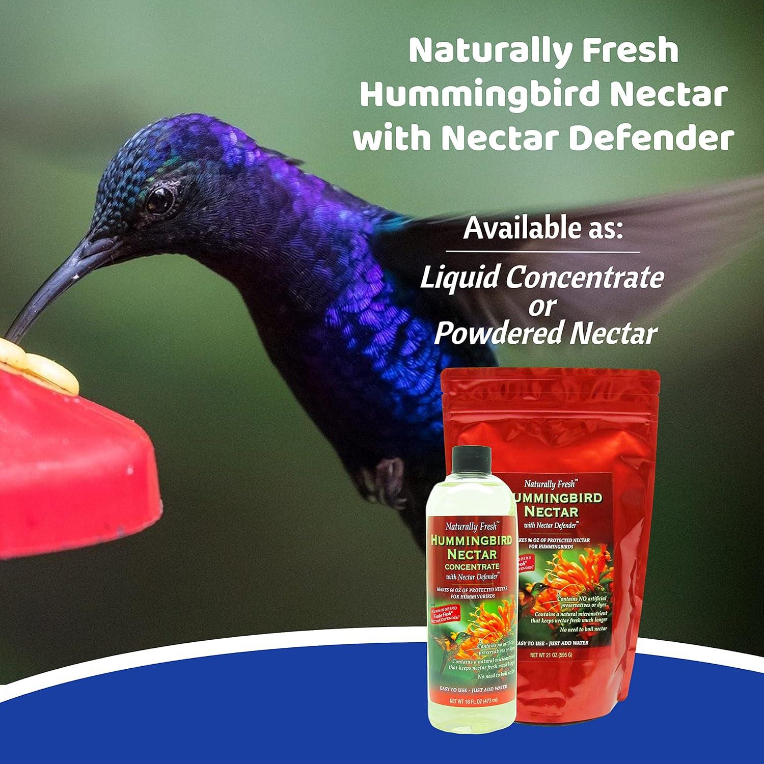 Naturally Fresh Hummingbird Nectar Liquid Concentrate  with Nectar Defender - Lasts Longer In Hummingbird Feeders - Makes 64 ounces of Clear Nectar