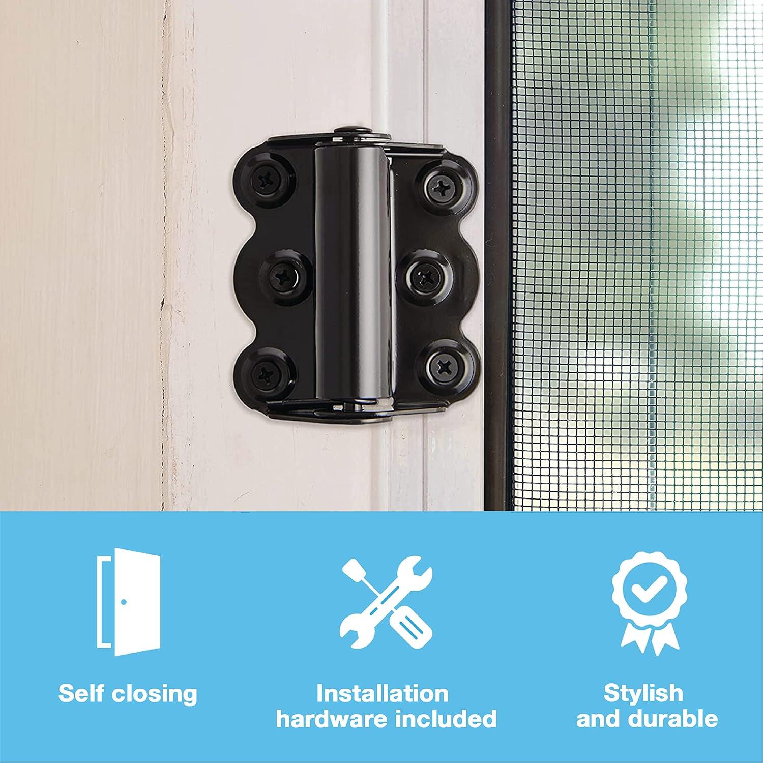 (3-Pk) Wright Products Adjustable  Self Closing Door Hinges Black 2-3/4" V226BL