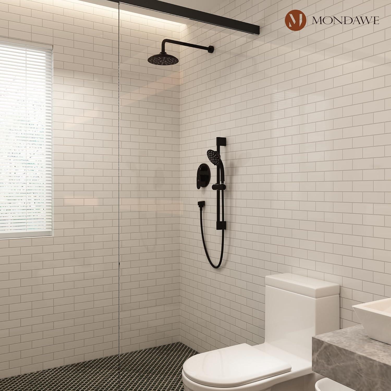 mondawe Calliope Wall Mounted 2-Function Retro Pressure-Balanced Shower System with 3 Setting Handheld MD-A3815-ORB