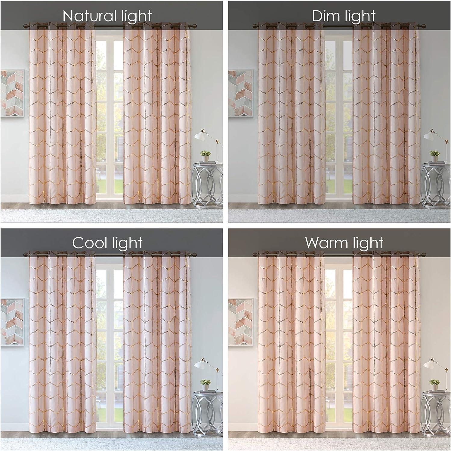 Intelligent Design Raina Geometric Total Blackout Grommet Single Curtain Panel