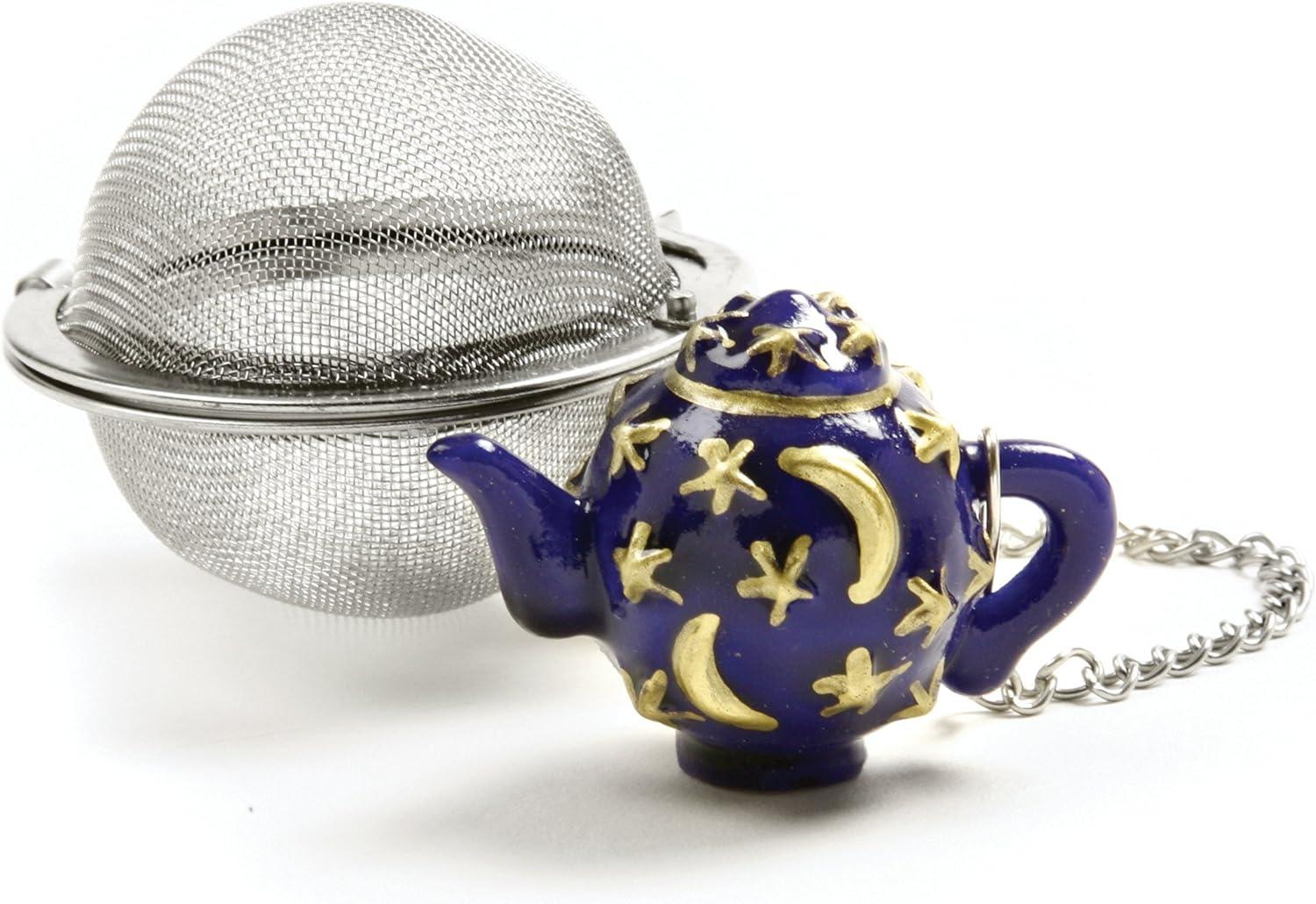 Norpro Stainless Steel Mesh Tea Infuser with Decorative Teapot Weight