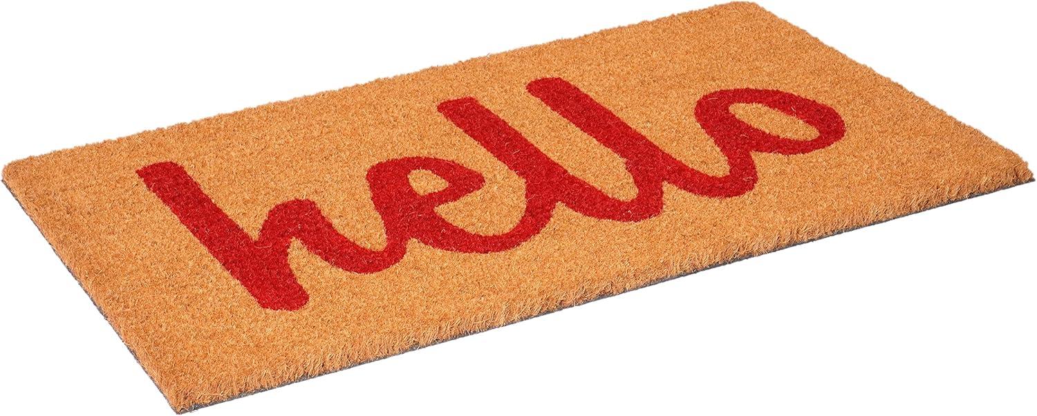 Calloway Mills Script Hello Outdoor Coir Doormat, 24" x 36"