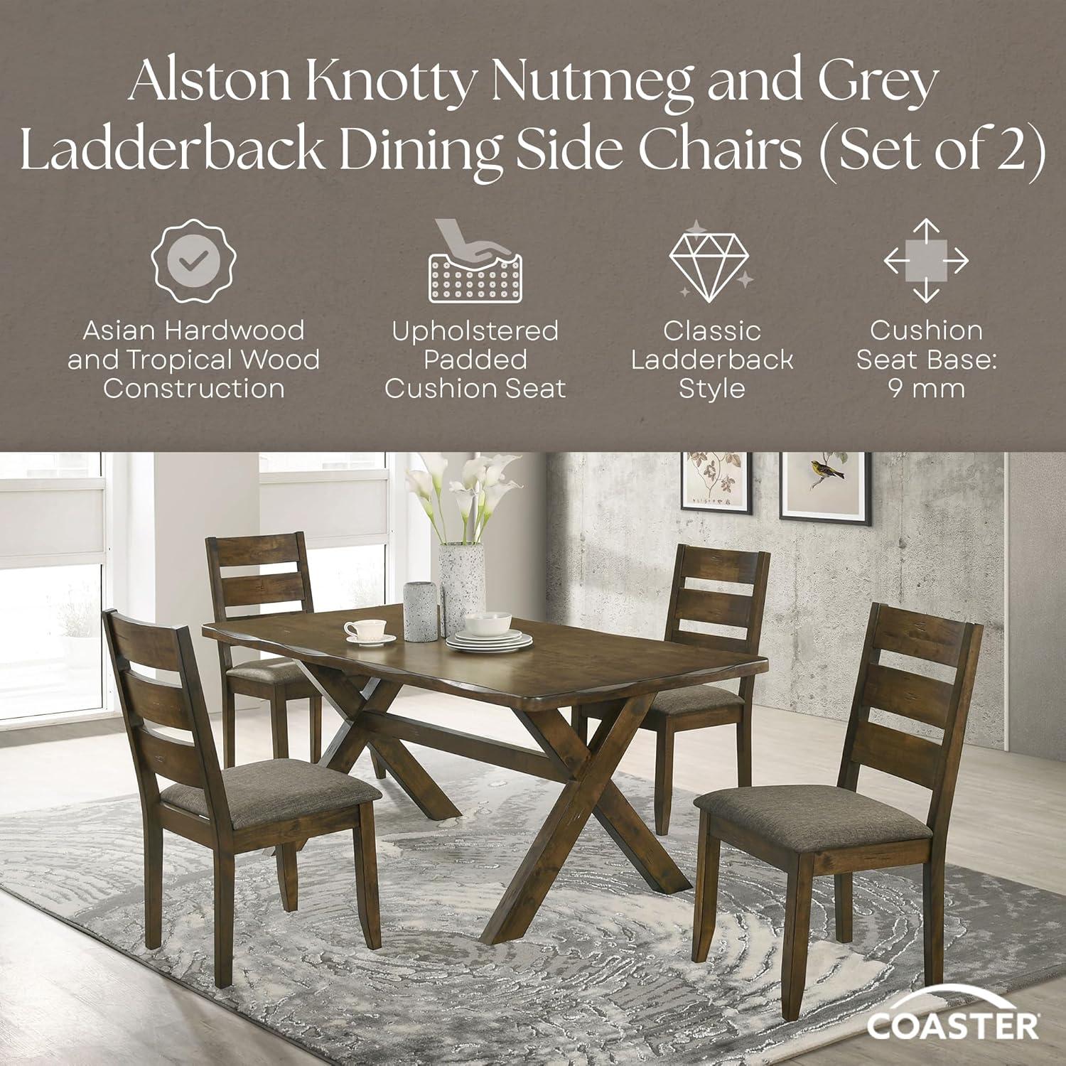 Coaster Alston Ladder Back Wood Dining Chair in Nutmeg