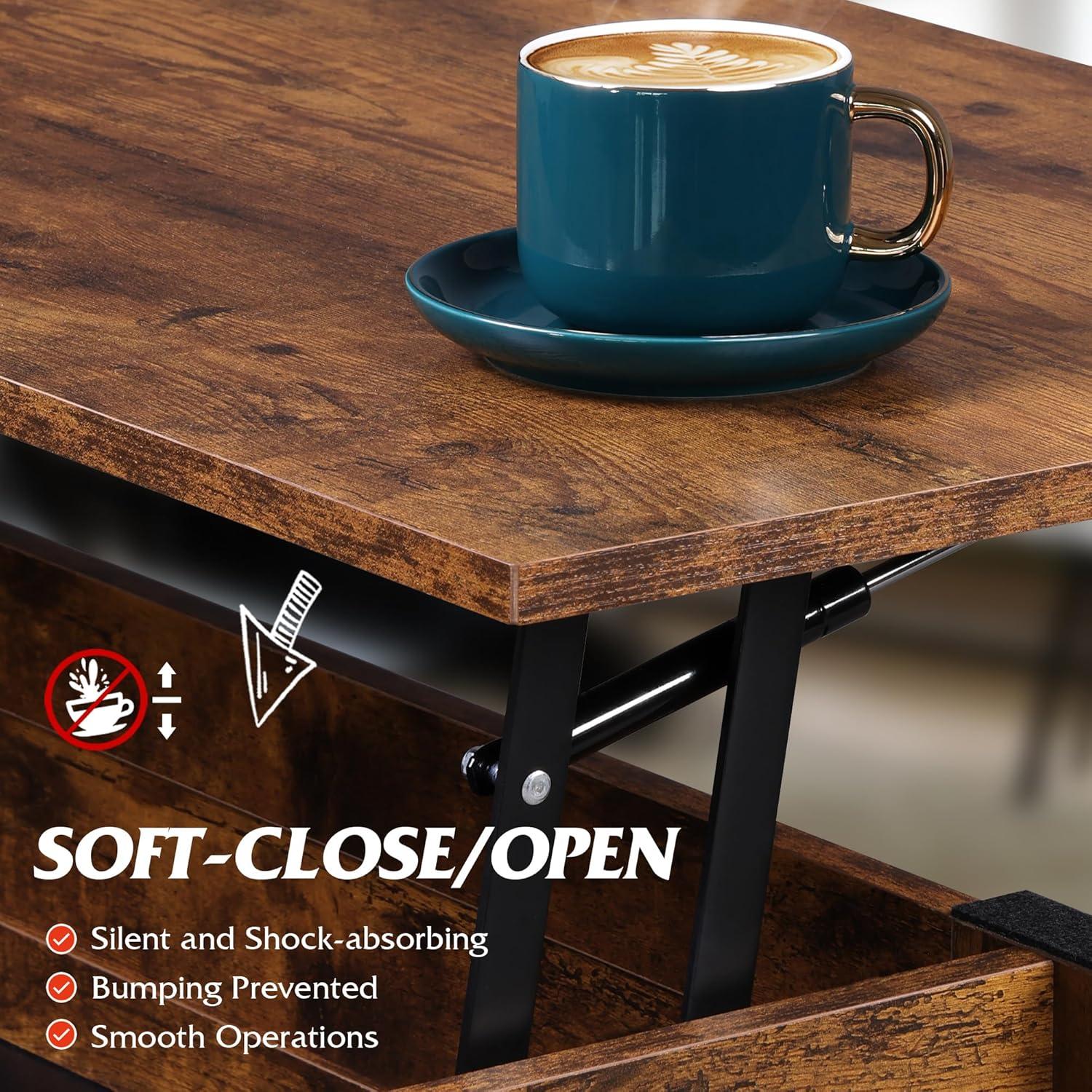 Millwood Pines Coffee Table, 39" Lift Top Coffee Table With Hidden Compartment And Storage Shelf For Living Room