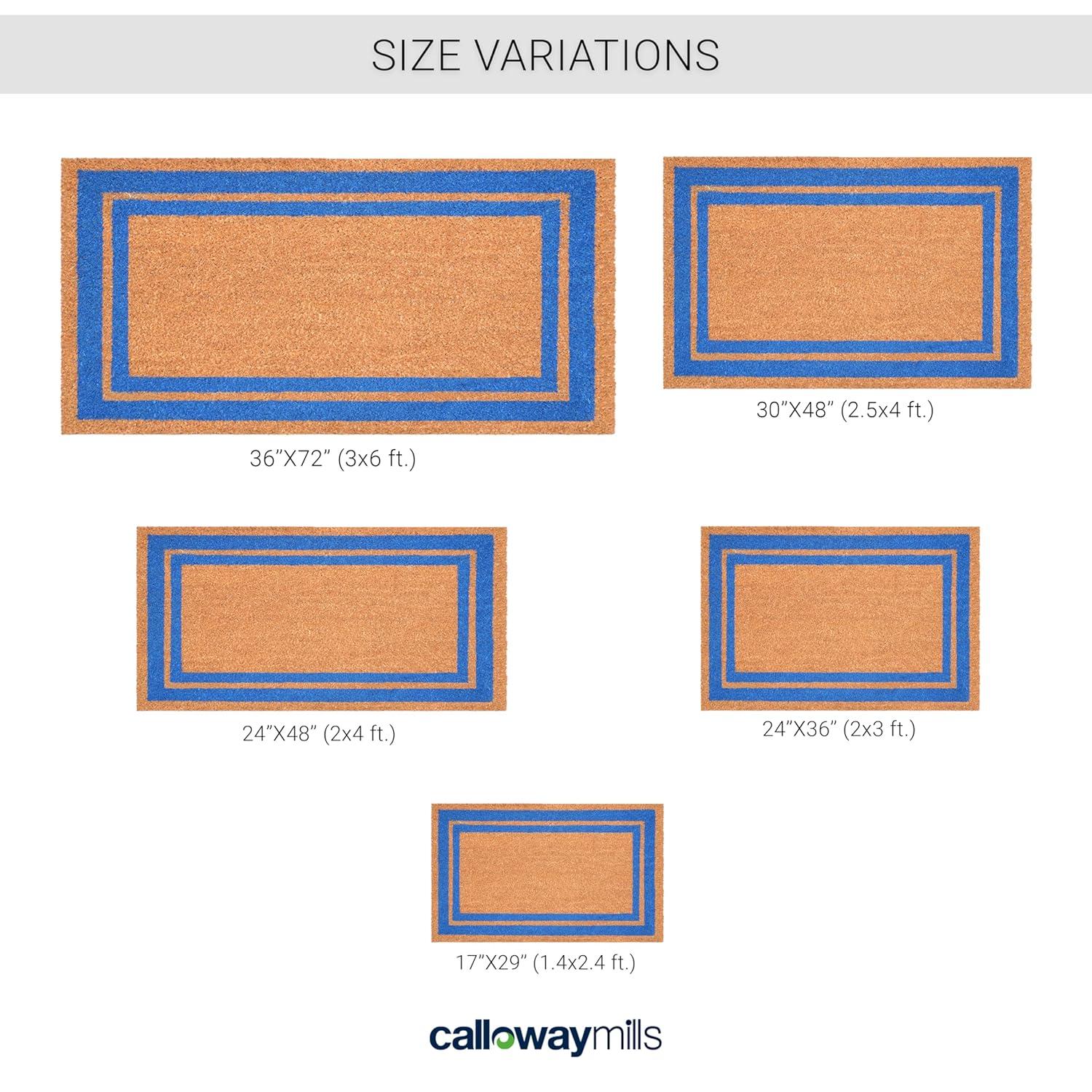 Callowaymills 2-ft x 3-ft Natural/Blue Coir/Vinyl Rectangular Indoor or outdoor Decorative Door mat