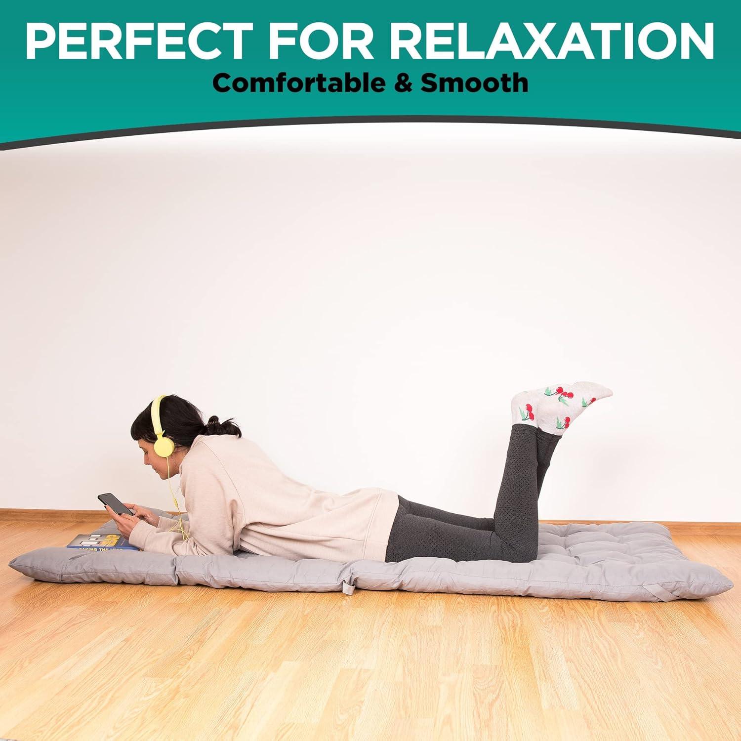 Zone Tech Outdoor Camping Cot Pads Mattress - Comfortable Thicker Cotton Sleeping Cot Lightweight Waterproof Bottom Pad Mattress Gray 2 Pack