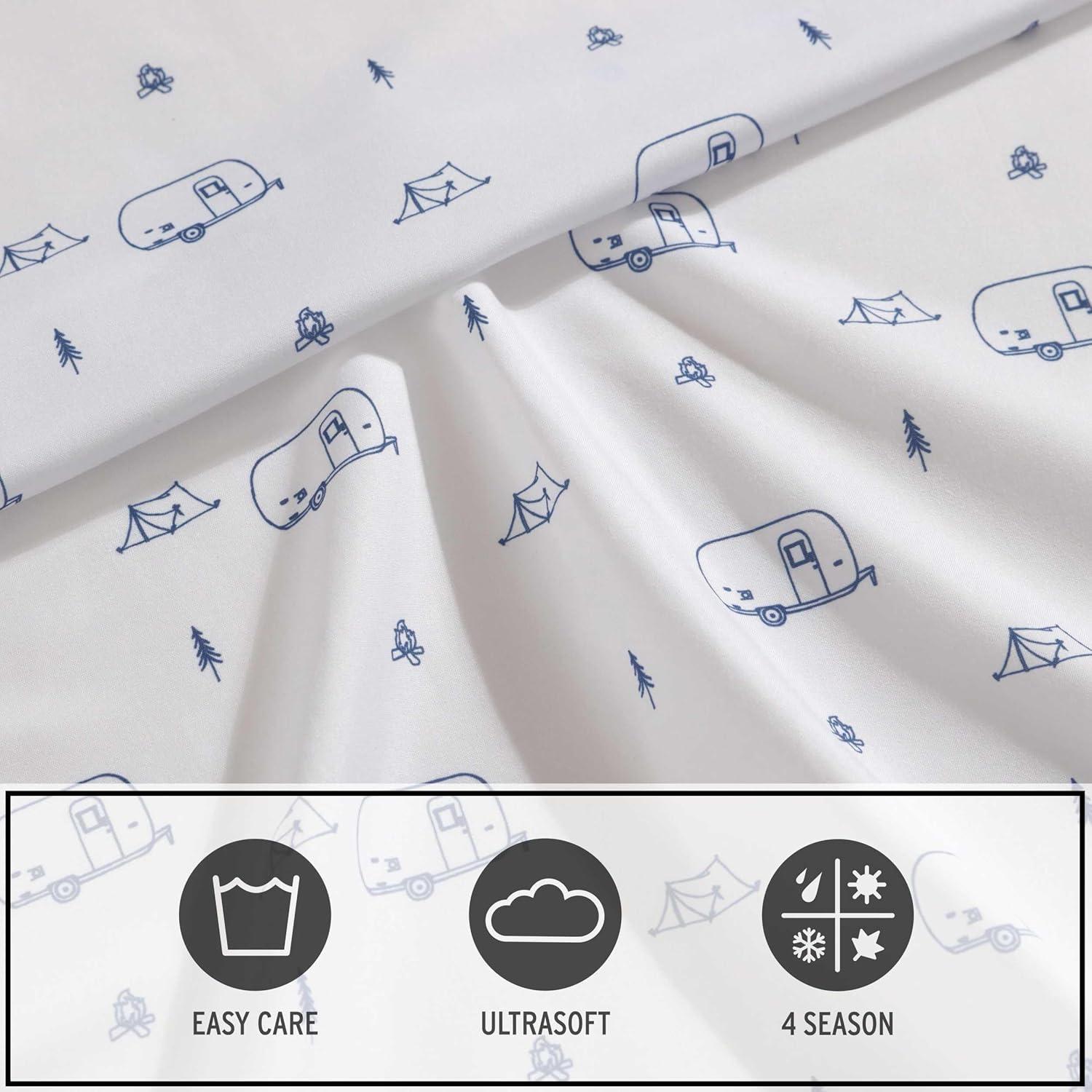 Eddie Bauer Travel Trailer Blue Full Sheet Set