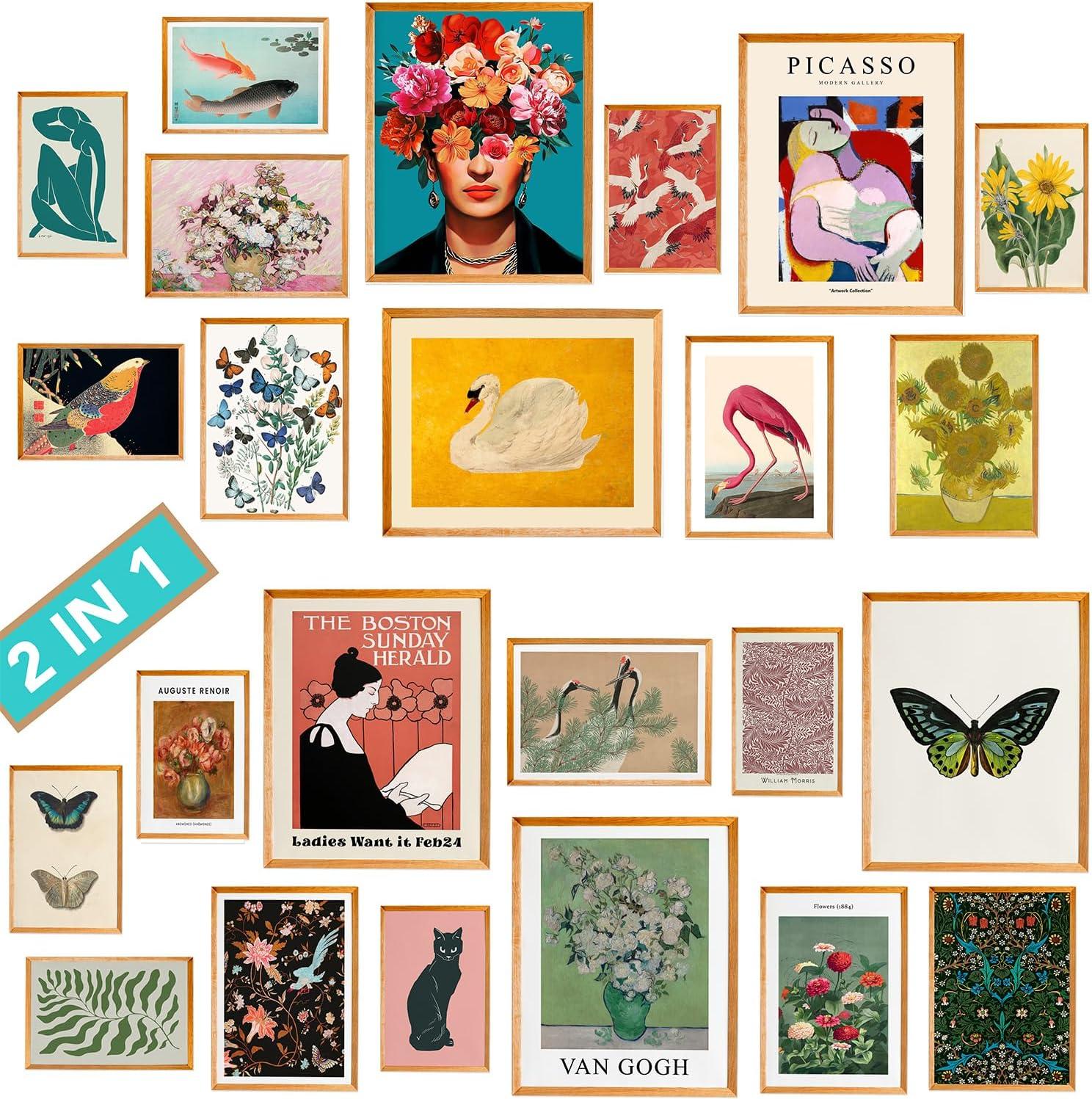 97 Decor Vintage Eclectic Wall Art Prints - Maximalist Funky Pictures, Bright Famous Artist Prints For Wall Decor, Gallery Colorful Art Posters For Bedroom (unframed)