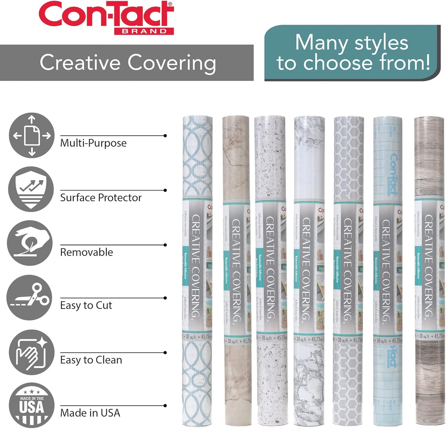 Con-Tact Brand Contact paper Adhesive Shelf Liner 18 in x 9 ft, Clear Glossy