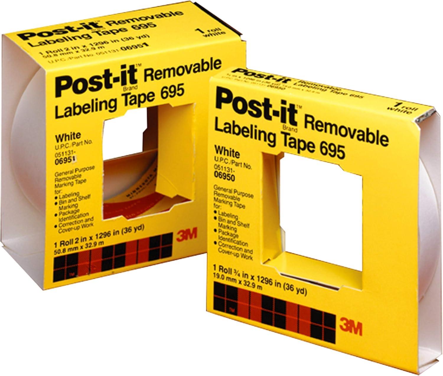 Post-it(R) Labeling Tape 695, 2 in x 36 yds, White [PRICE is per ROLL]