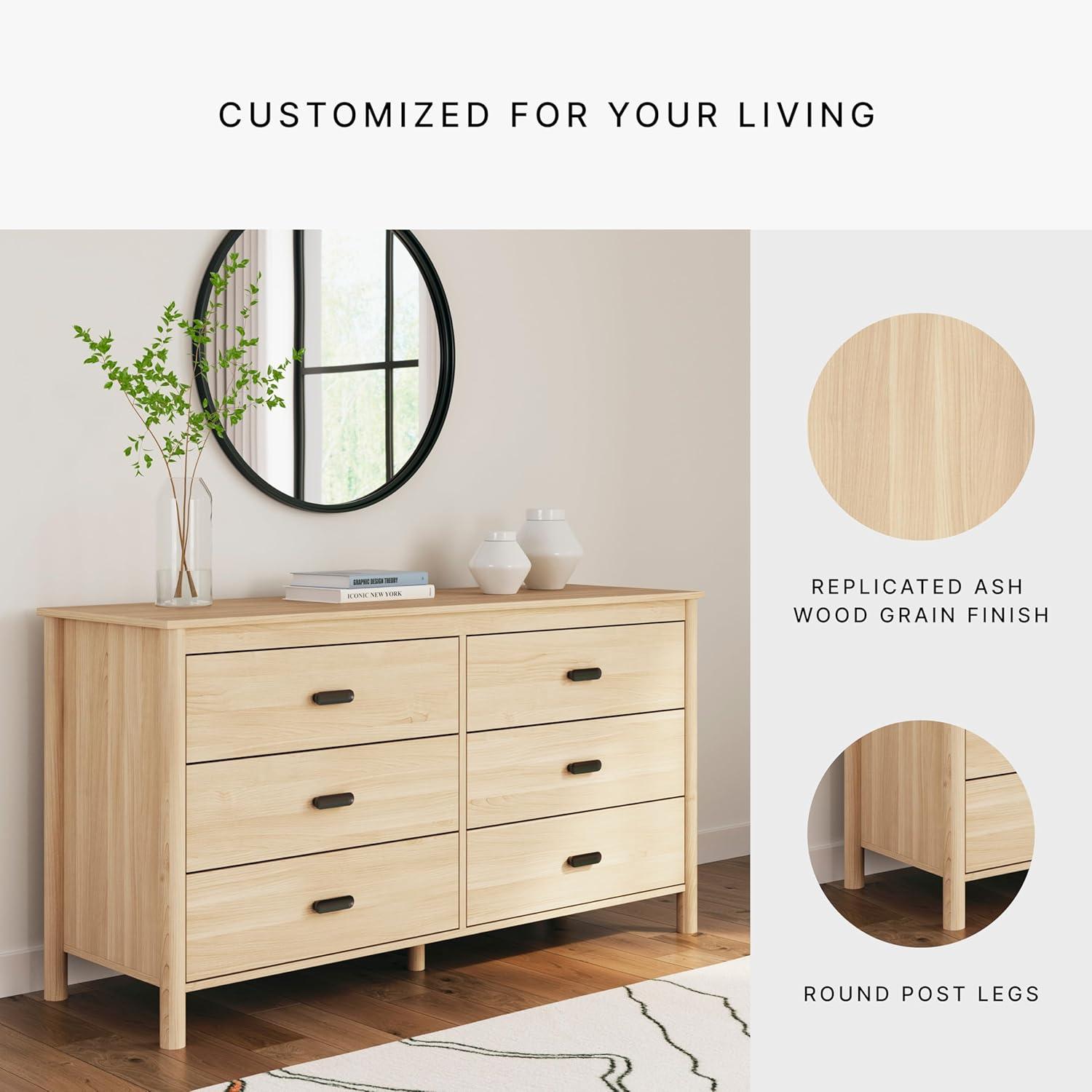Signature Design by Ashley Cabinella Six Drawer Dresser, Tan