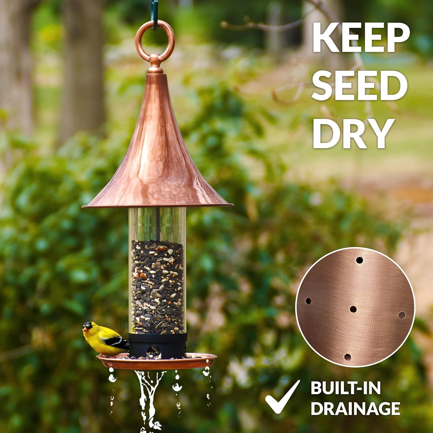 Castle-Inspired Polished Copper and Plexiglass Bird Feeder