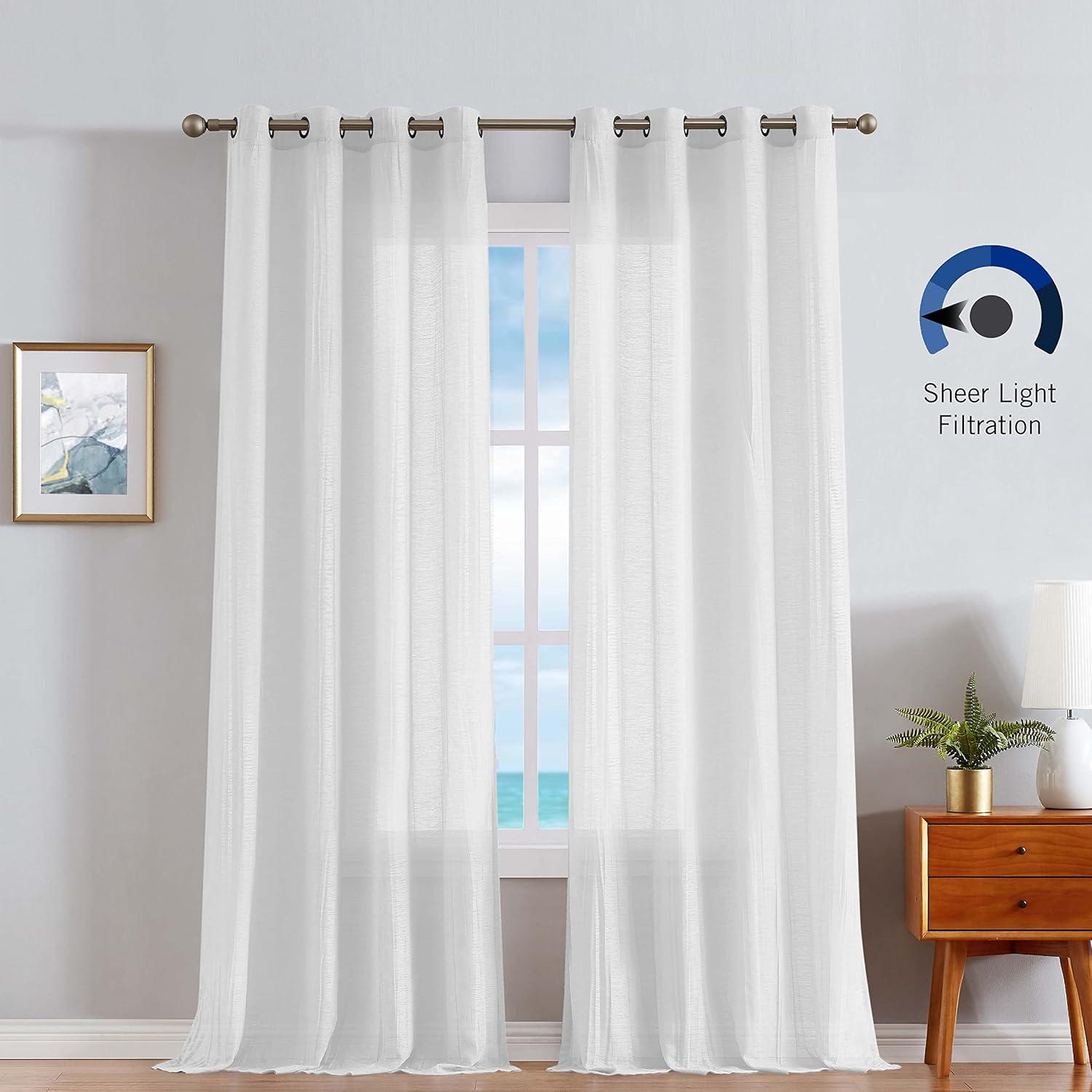 Nautica Nautica Cordelia Crushed Sheer Window Curtains (Set of 2)