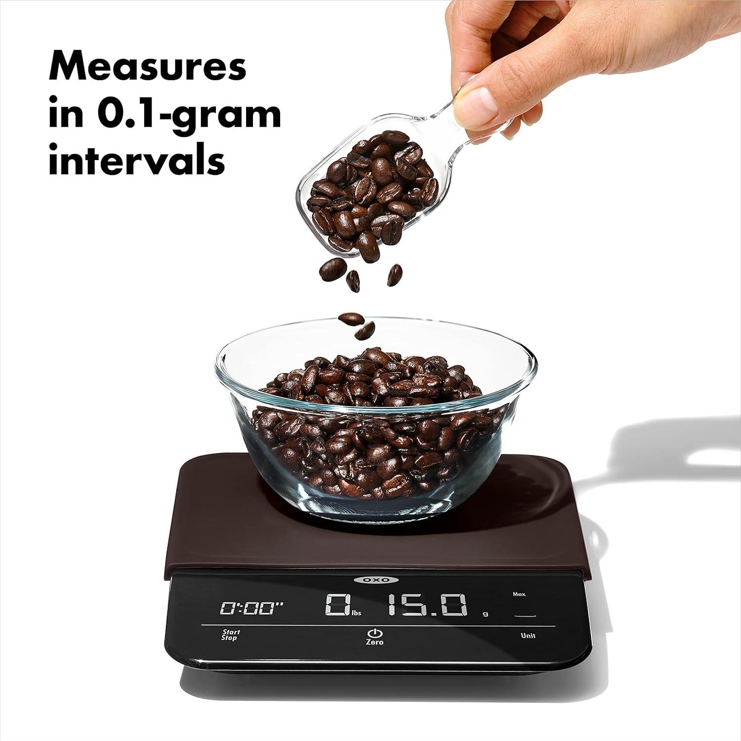 Black Digital Precision Kitchen Scale with Timer