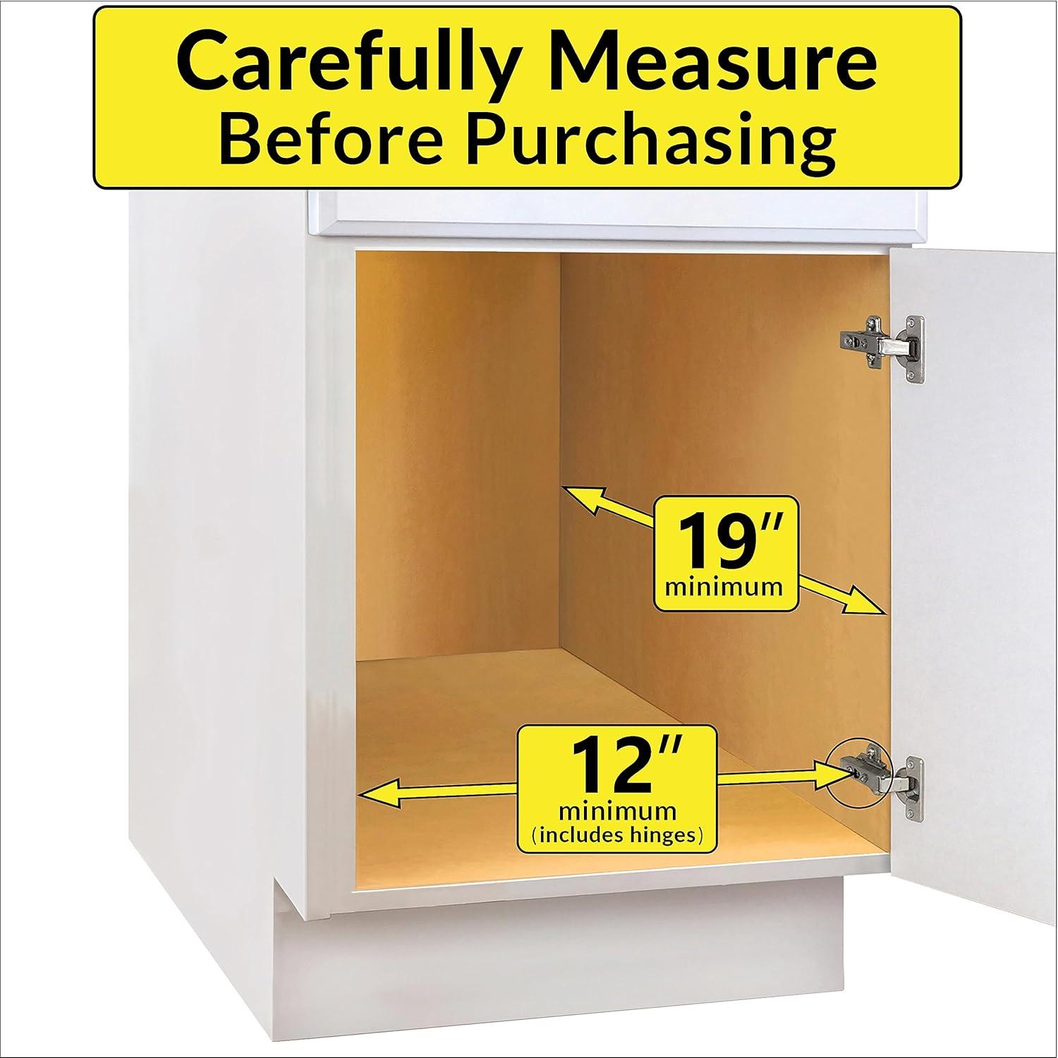 Lynk Professional Slide Out Cabinet Organizer - Pull Out Under Cabinet Sliding Shelf - 11" wide x 18" deep - Chrome: Under Sink Storage