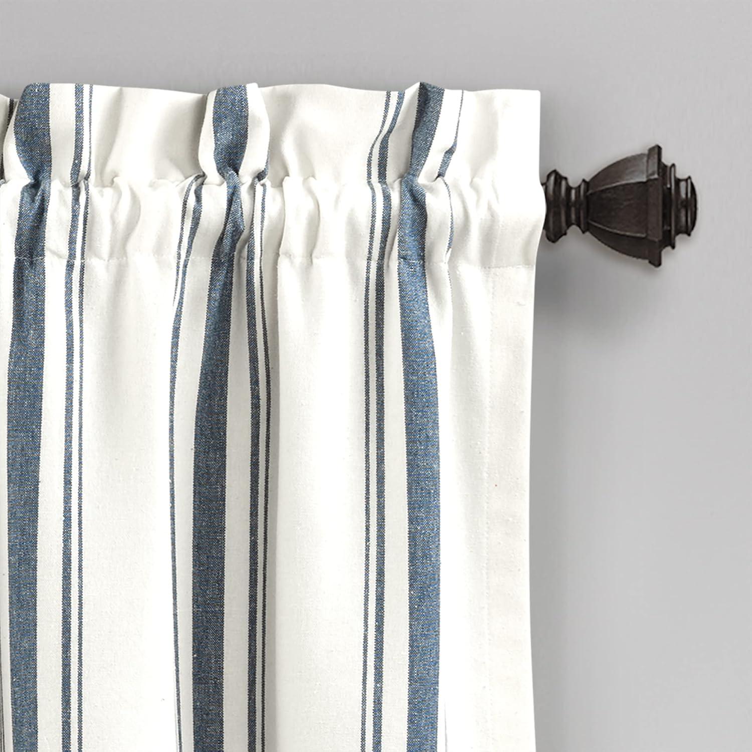Lush Decor Farmhouse Stripe Striped Ruffled 52'' W Window Valance