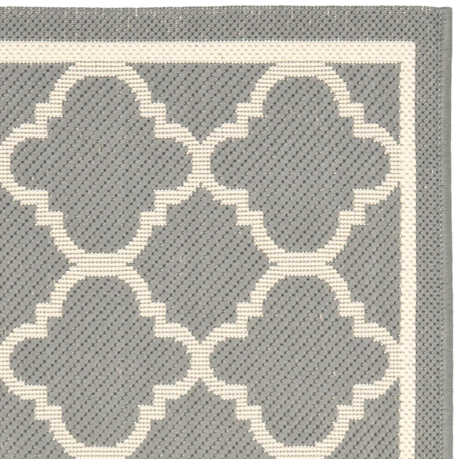 Courtyard CY6918 Power Loomed Indoor/Outdoor Accent Rug - Anthracite/Beige - 2'x3'7" - Safavieh.