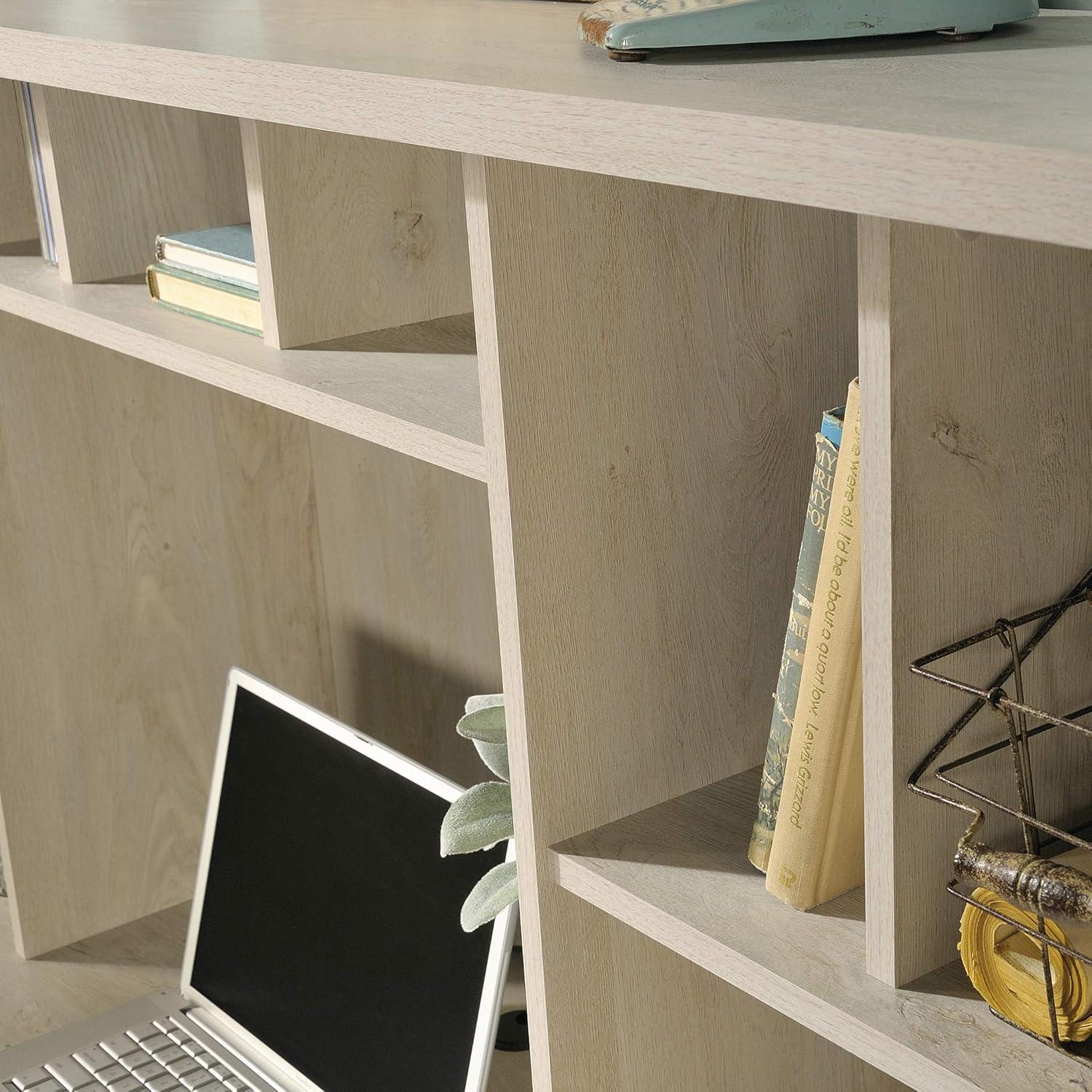 Chalked Chestnut Rectangular Desk Hutch with Adjustable Shelf