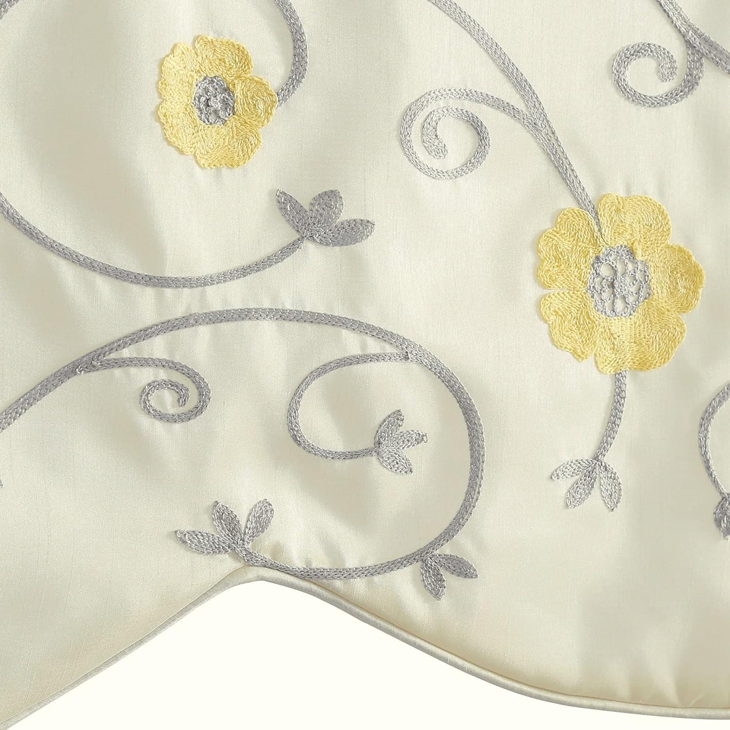 Floral Scalloped 42'' W Window Valance