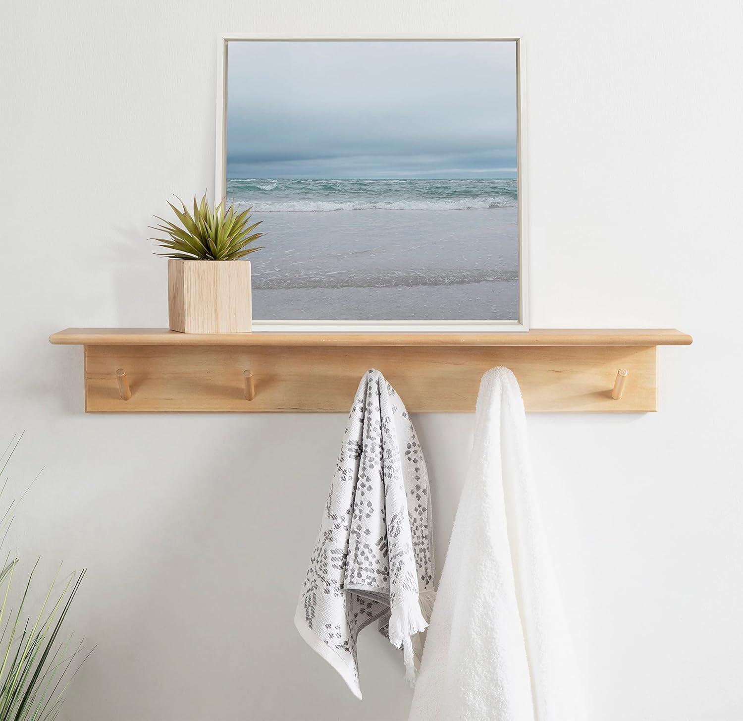 22" x 22" Sylvie Life is a Beach Framed Canvas by Stephanie Klatt - Kate & Laurel: Coastal Wall Decor