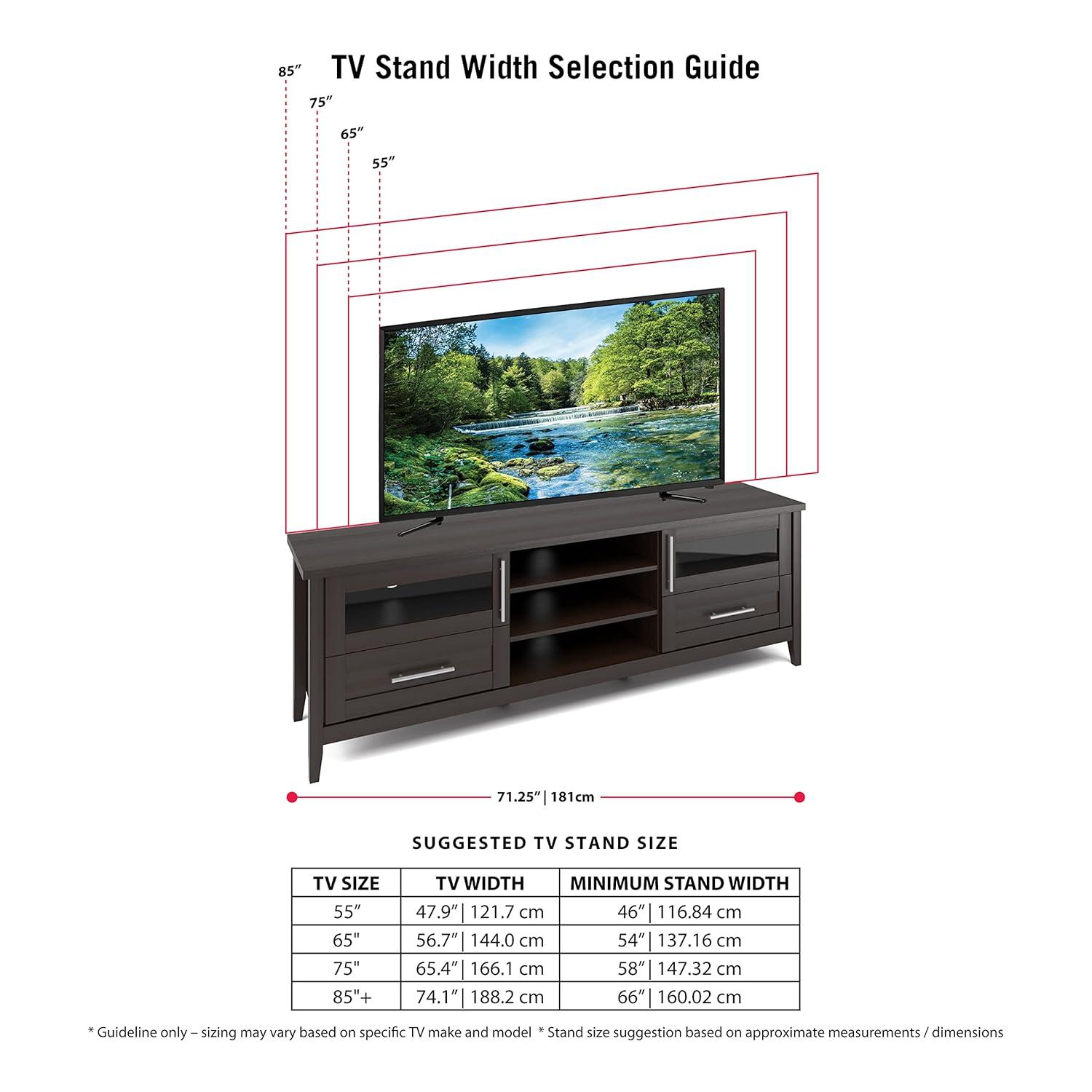Jackson Extra Wide TV Stand for TVs up to 80" Espresso - CorLiving