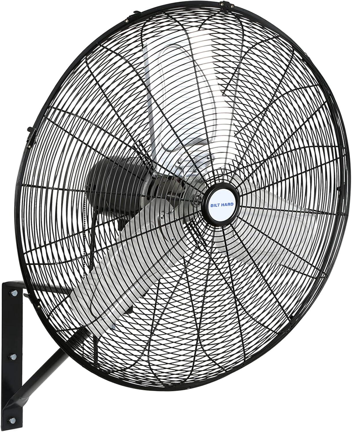 BILT HARD 18" Industrial Wall Mount Fan, 3-Speeds High Velocity Wall Fan with Sealed Motor, 4300 CFM Heavy Duty Metal Barn Fans